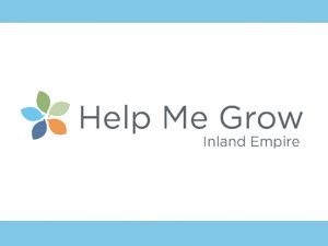 The Help Me Grow logo, a flower with five pedals all of different colors. 