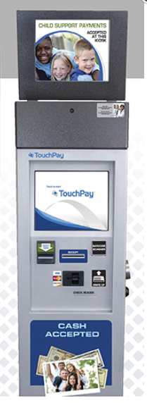 image of TouchPay station that can be found in your local child support office.