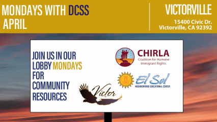 Mondays with DCSS Victorville April flyer