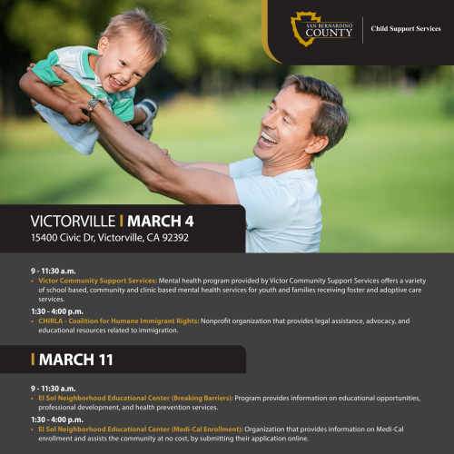 March Social Media Victorville Programs & Schedules